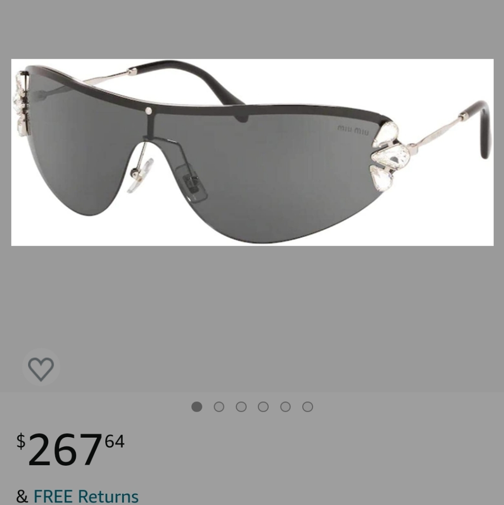 Miu Miu irregular shield jeweled sunglasses